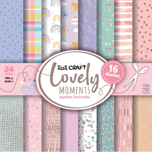 IBICRAFT PAPEL P/SCRAP 30*30cm 160grs 24Hjs LOVELY