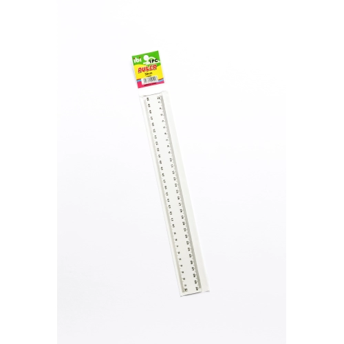 REGLA ESCOLAR CRISTAL 30cm . DOBLE ESCALA