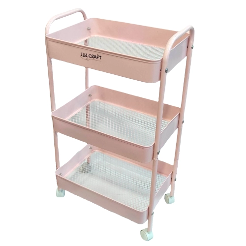 CARRO ORGANIZADOR MOVIL IBICRAFT 43x31x78Cm ROSA
