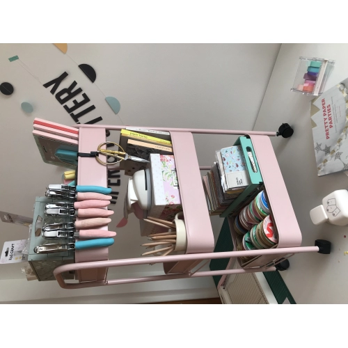 CARRO ORGANIZADOR MOVIL IBICRAFT 43x31x78Cm ROSA