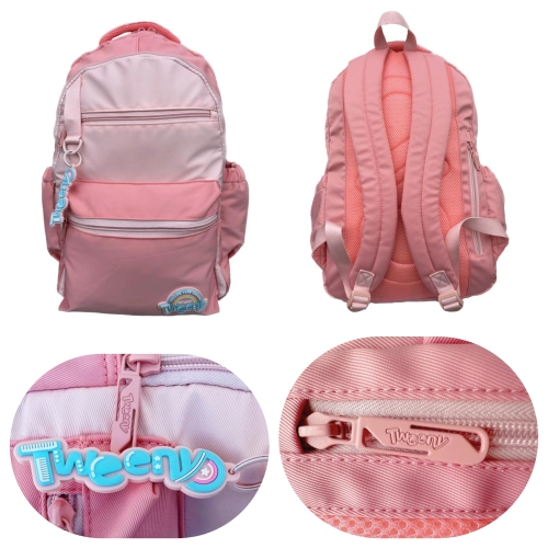 MOCHILA TWEENY POLYESTER 18¨ BICOLOR DURAZNO