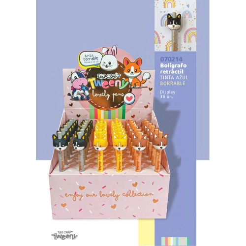 BOLIGRAFO TWEENY BORRABLE EXPO x 36pc ZORRO