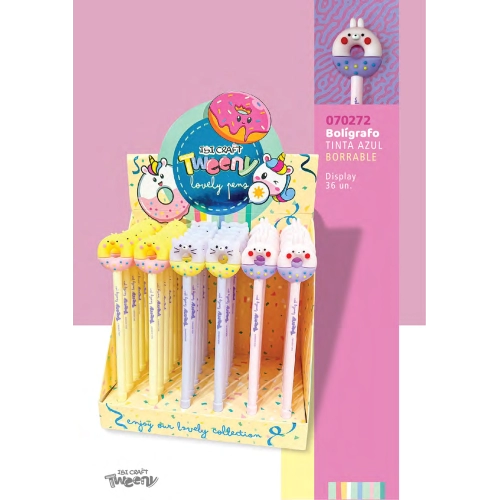 BOLIGRAFO TWEENY BORRABLE EXPO x 36pc DONAS