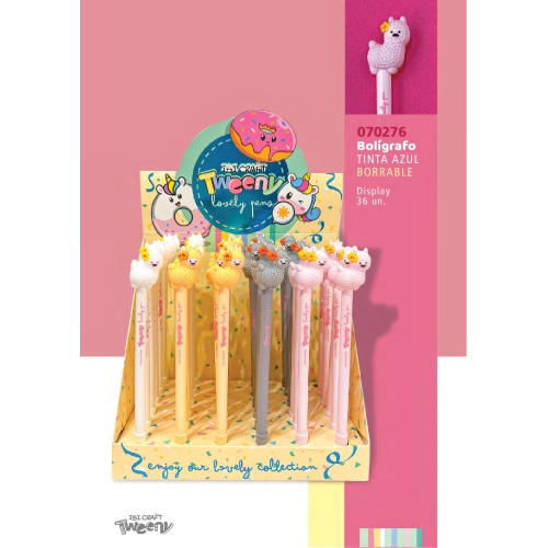 BOLIGRAFO TWEENY BORRABLE EXPO x 36pc ALPACAS